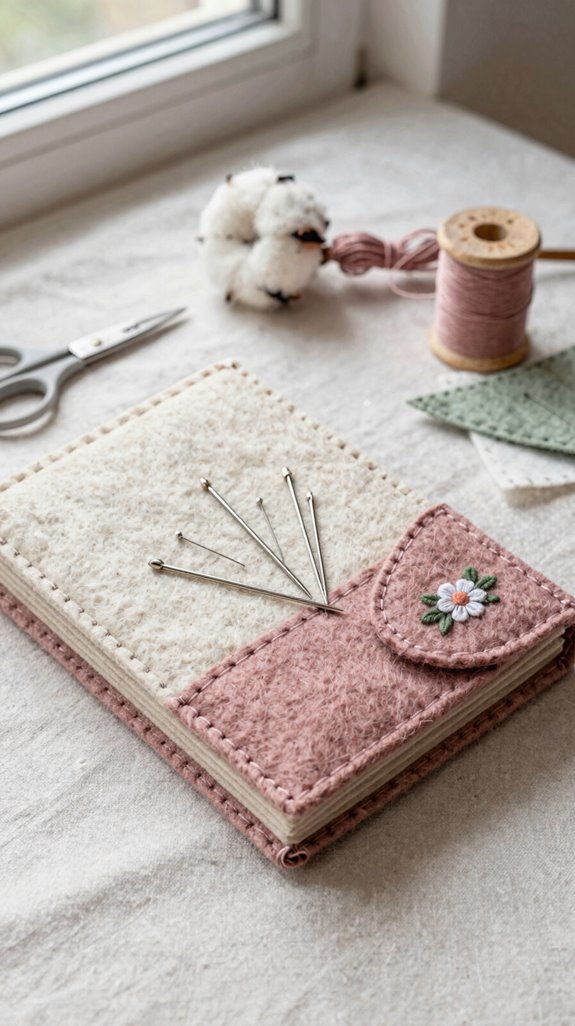 tiny handmade needle storage book