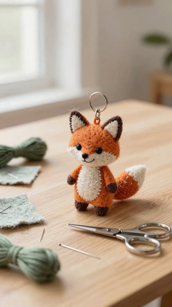 tiny plush animal keychain
