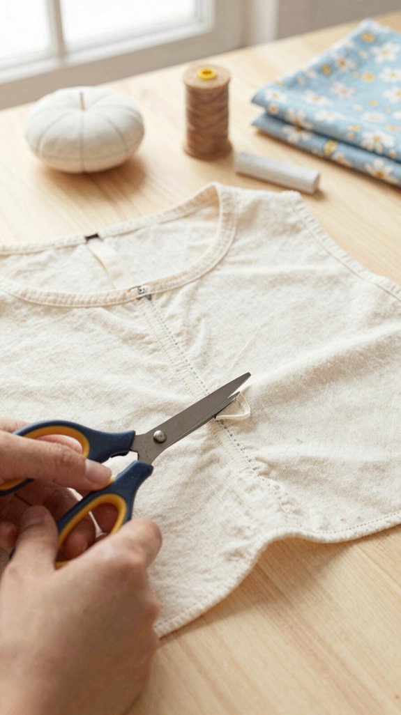trim seams to pattern