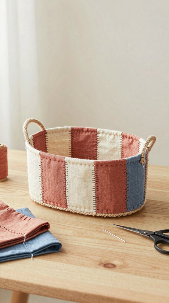 twisted fabric rope storage basket