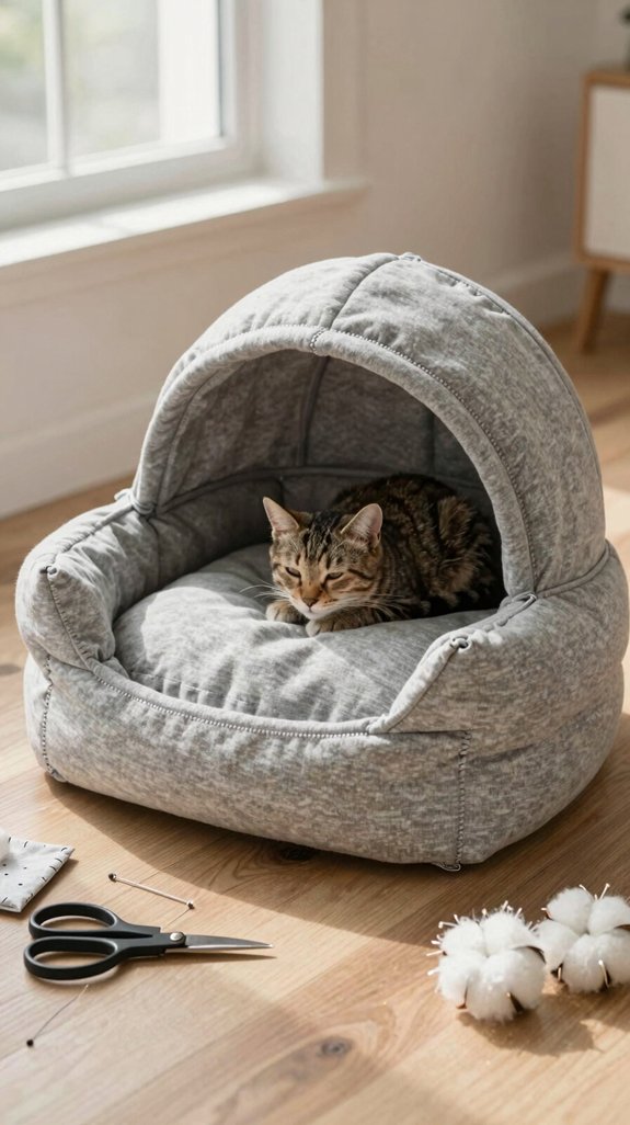 upcycled hoodie pet bed
