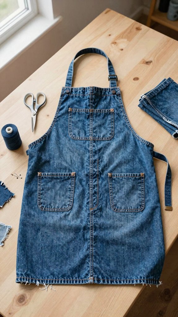 upcycled jeans denim apron