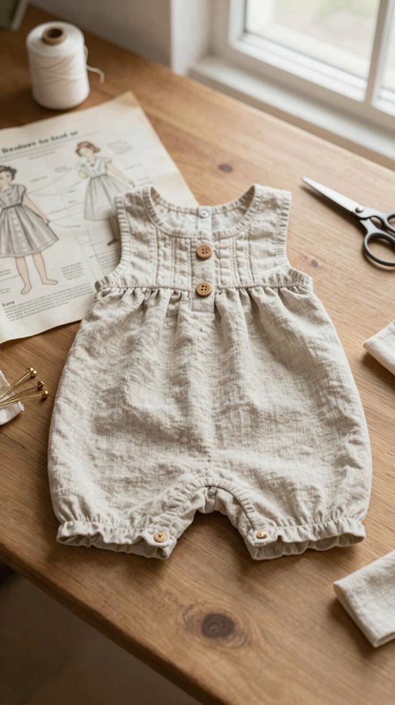 vintage baby romper snap closures