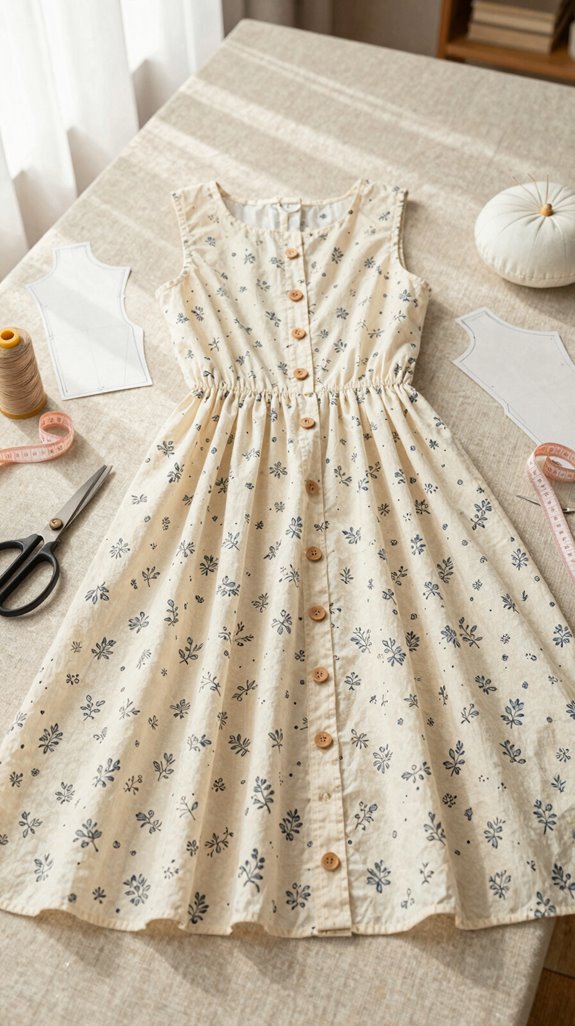 vintage button front dress