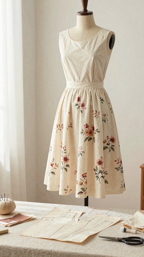 vintage midi tea length dress