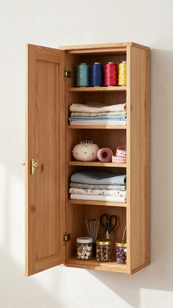 wall mounted sewing storage cabinet