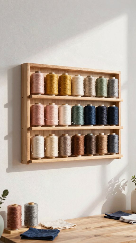 wall mounted thread spool rack