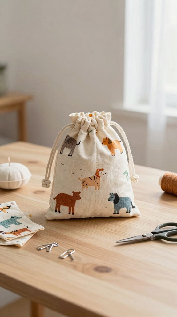 washable cotton toy storage bags