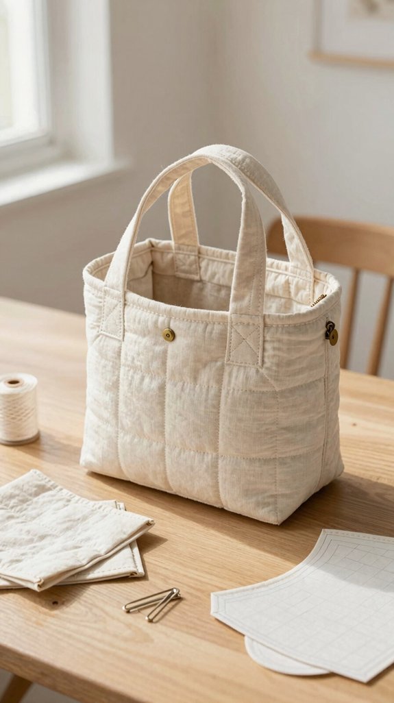 waterproof lined handmade lunch bag