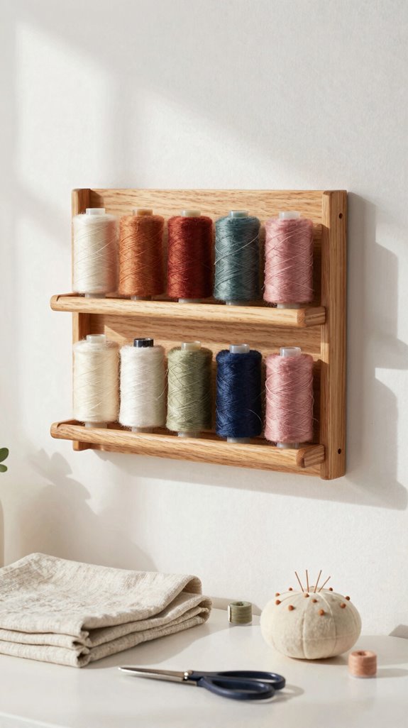 wooden thread organizer rack
